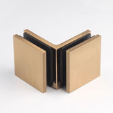 Frameless shower glass BRACKET SQUARE GLASS TO GLASS 90 Degrees - Brushed Brass